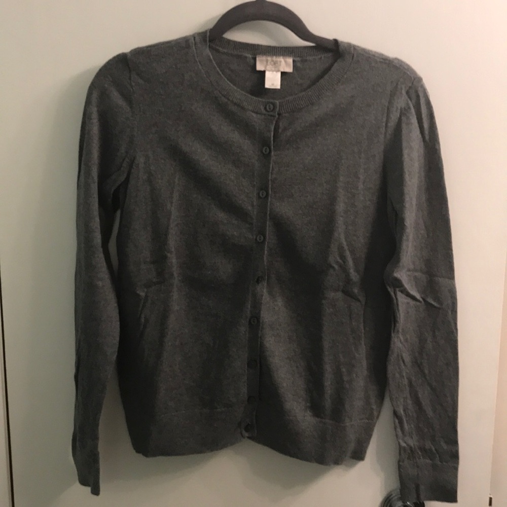 LOFT Long Sleeve Dark Gray Cardigan